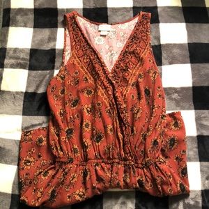 Really cute red orange with black romper